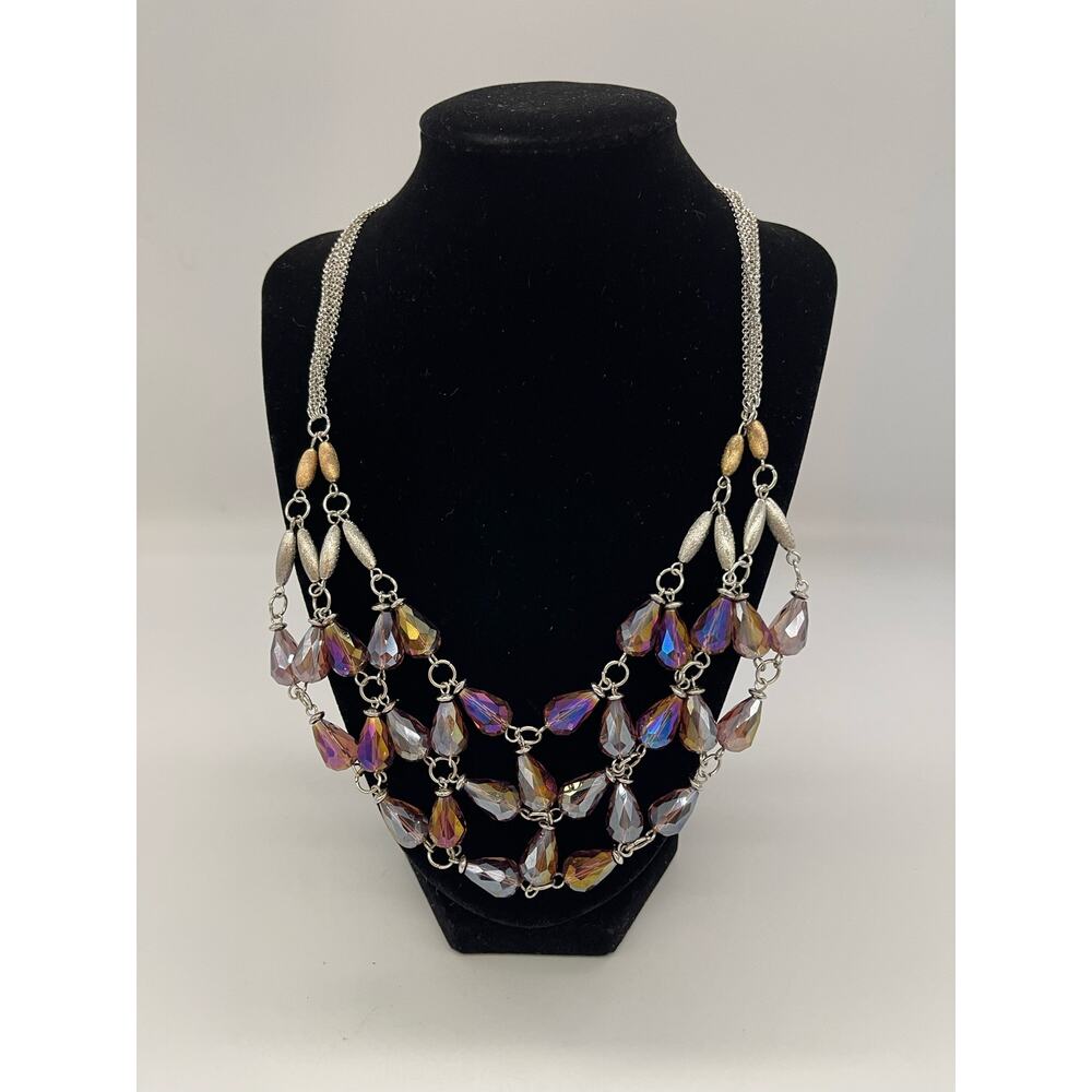 Simply Vera Wang Beaded Iridescent Necklace 20"